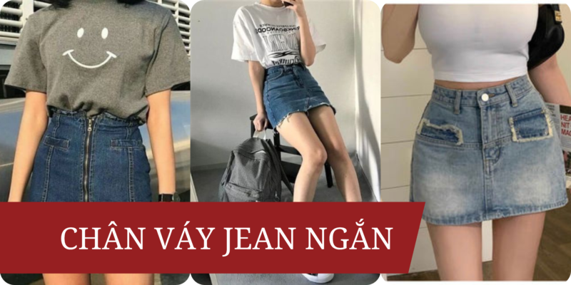 Chân váy jean ngắn phối cới áo gì