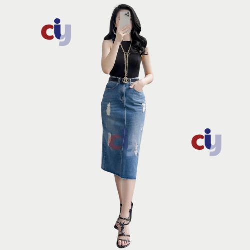 Siêu Sale] Ảnh Thật — Chân Váy Jean dài rách fom qua gối đủ size kèm ảnh  thật shop chụp | Shopee Việt Nam