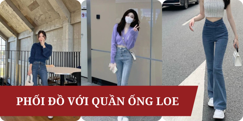 phối đồ với quần ống loe cực xinh